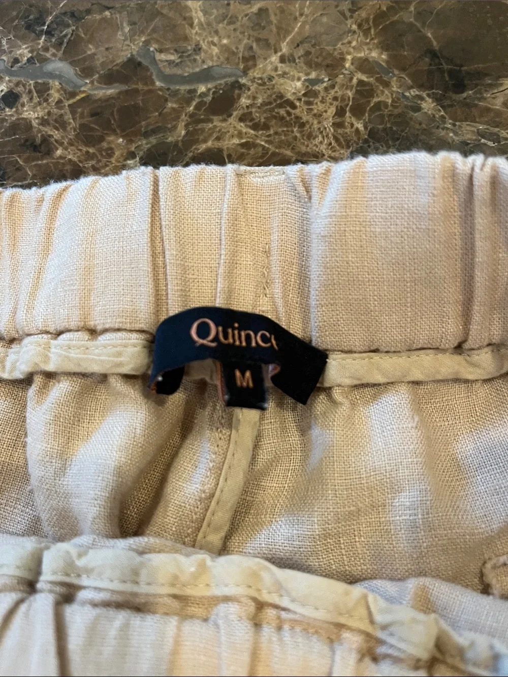 Quince 100% European Linen Pants w/ Pockets Relaxed Fit size M Driftwood
